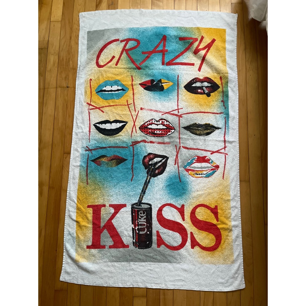 Coca Cola Crazy Kiss Lips Towel Beach Pool Summer Retro Pop Culture